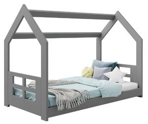 AMI nábytek Dětská postel DOMEČEK D2D 160 x 80 cm masiv šedá