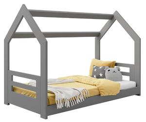 AMI nábytek Dětská postel DOMEČEK D2B 160 x 80 cm masiv šedá