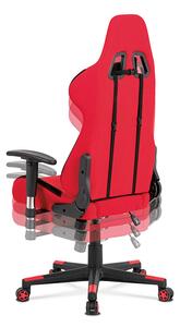 Autronic Kancelářská židle, červená látka, houpací mech., plastový kříž