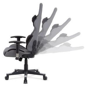 Autronic Kancelářská židle houpací mech., šedá + černá látka, plast. kříž