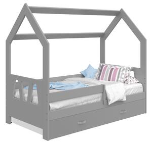 AMI nábytek Dětská postel DOMEČEK D3A 80x160cm masiv šedá