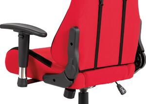 Autronic Kancelářská židle, červená látka, houpací mech., plastový kříž