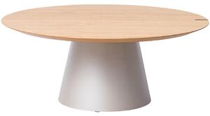 Dubový konferenční stolek Marco Barotti 90 cm s matnou stříbrnou podnoží