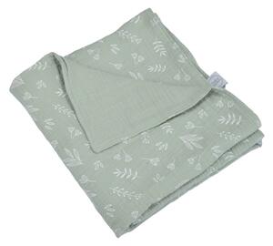 Zelená mušelínová dětská deka 75x75 cm – Bébé Douceur