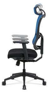 Kancelářská židle, černá látka+modrá síťovina, synchronní mech., plastový kříž KA-M04 BLUE