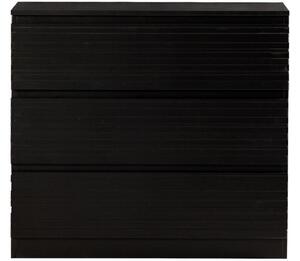 Hoorns Černá borovicová komoda Janien 83 x 46 cm