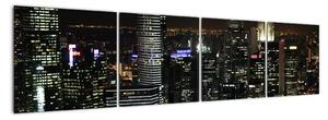Obraz nočního města (160x40cm)