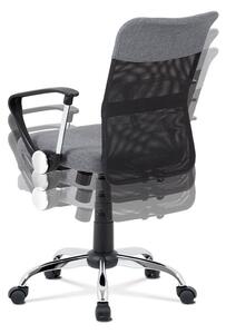 Autronic Juniorská kancelářská židle, šedá látka, černá MESH, houpací mech, kříž chrom