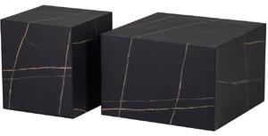 Hoorns Černý mramorový konferenční stolek Benou 60 x 60 cm