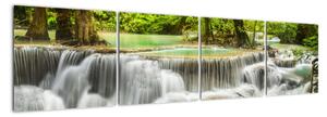 Obraz lesních vodopádů (160x40cm)