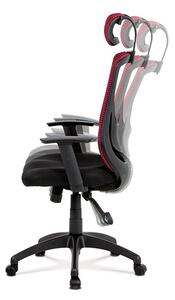 Kancelářská židle s podhlavníkem KA-A186 RED látka černá, síťovina červená