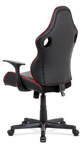 Kancelářská židle KA-E807 RED ekokůže černá a látka červená