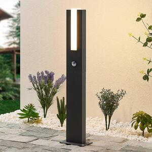 Lucande Projekční lampa Virgalia LED, detektor pohybu, 65 cm, IP54, Černá, Hliník, Moderní