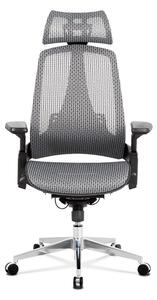 Kancelářská židle, šedá MESH síťovina, lankový mech., kovový kříž