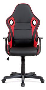Kancelářská židle KA-E807 RED ekokůže černá a látka červená