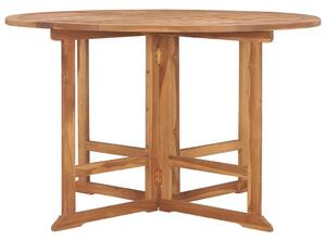Skládací zahradní jídelní stůl Ø 110 x 75 cm masivní teak