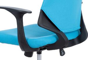 Autronic Juniorská kancelářská židle, potah modrá látka, černý plast, houpací mechanismus