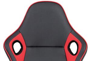 Kancelářská židle, černá-červená látka + MESH, houpací mech, plast kříž KA-E807 RED