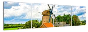 Obraz větrného mlýna (160x40cm)