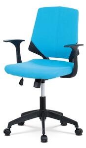 Kancelářská židle, modrá látka, černé PP područky KA-R204 BLUE