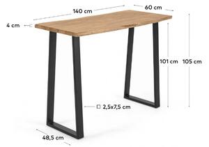 Akátový barový stůl Kave Home Alaia 140 x 60 cm