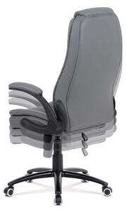 Kancelářská židle, šedá ekokůže, kříž kov černý, houpací mechanismus