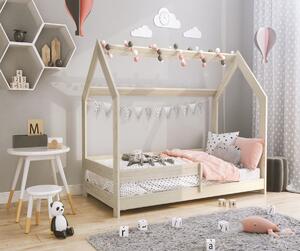 AMI nábytek Dětská postel DOMEČEK D5 160 x 80 cm bělená borovice