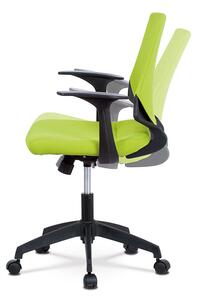 Autronic Juniorská kancelářská židle, potah zelenožlutá látka, černý plast, houpací mecha