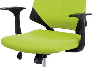 Autronic Juniorská kancelářská židle, potah zelenožlutá látka, černý plast, houpací mecha