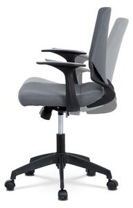 Kancelářská židle, šedá látka, černé PP područky KA-R204 GREY
