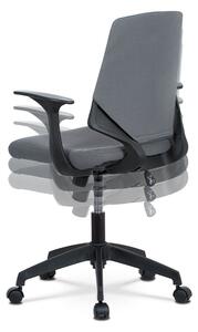 Kancelářská židle, šedá látka, černé PP područky KA-R204 GREY