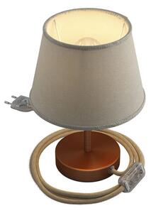 Rustikální stolní lampa Alzaluce Impero Délka: 15 cm, Barva: kartáčovaný titan - šedá juta