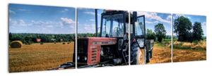 Obraz traktoru v poli (160x40cm)