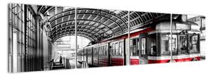 Vlakové nádraží - moderní obraz (160x40cm)