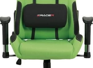 Autronic Kancelářská židle, zelená látka, houpací mech., plastový kříž