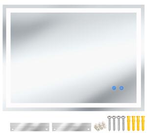 Tectake LED koupelnové zrcadlo Clara, stmívatelné, se 3 barvami světlag - 60 x 80 cm