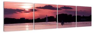 Západ slunce na vodě, obraz (160x40cm)