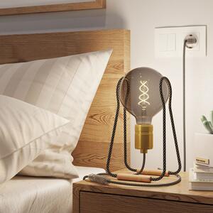 Designová stolní lampa E27 Taché Elegant Barva: černý oplet s černo-měděným kabelem, Žárovka: bez žárovky