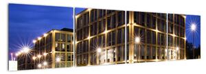 Osvětlené budovy - obraz (160x40cm)
