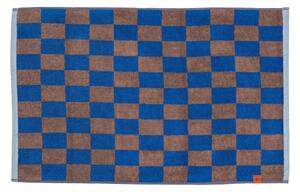 Modro-hnědá koupelnová předložka z bio bavlny 50x80 cm Retro – Mette Ditmer Denmark