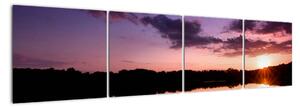 Západ slunce na vodě - obraz na stěnu (160x40cm)