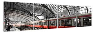 Obraz vlakového nádraží (160x40cm)