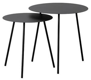 BigBuy Home Souprava 2 kovových stolů Černá barva 55 x 55 x 54 cm