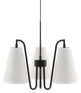 Závěsná svítidlo Globen Lighting, Lou Bouclé 3, stmívatelné, Bílá, Obývací pokoj, Tkanina / Textil, Skandinávský