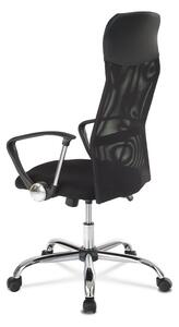 Kancelářská židle s podhlavníkem z ekokůže, potah černá látka MESH a síťovina MESH, houpací mechanismus, kovový kříž