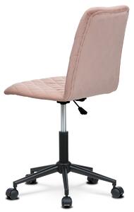 Kancelářská židle dětská, potah růžová sametová látka KA-T901 PINK4