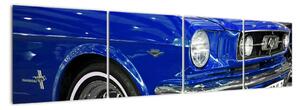 Modré auto - obraz (160x40cm)