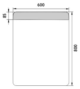 Nimco LED zrcadlo 9W, 60x80 cm