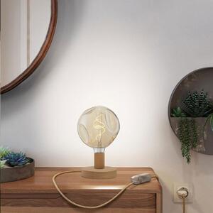 Dřevěná stolní lampa E27 Posaluce Wood Bumped Barva: přírodní dřevo - RN06, Ovládání: Vypínač