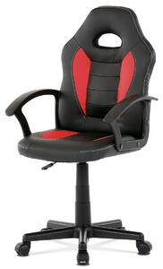 Dětská židle, potah černá a červená ekokůže KA-Z107 RED